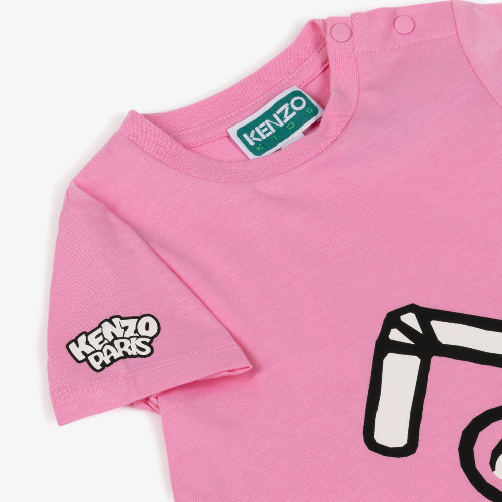 KENZO KIDS-Pink Tiger Tee Dress | Childrensalon Outlet