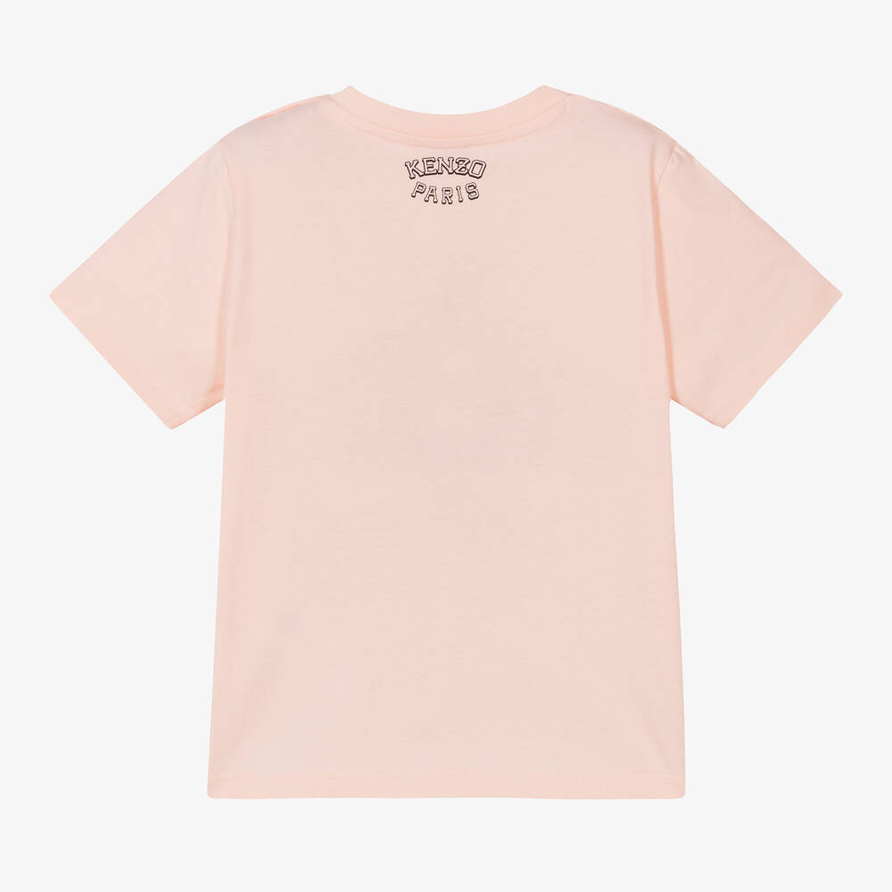 KENZO KIDS-Pink Varsity Tiger Organic Cotton T-Shirt | Childrensalon Outlet