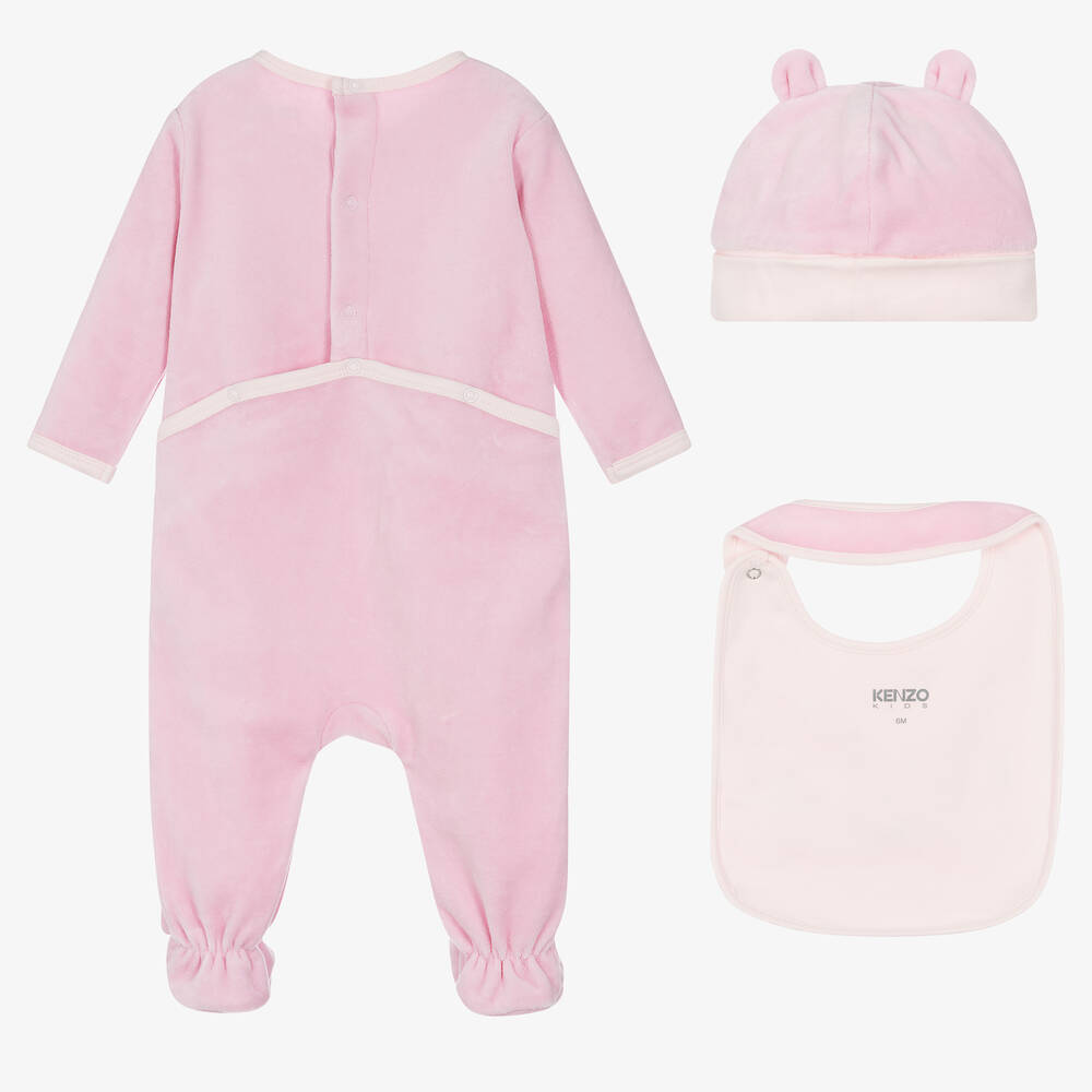 KENZO KIDS Ensemble dors bien rose en velours Childrensalon Outlet