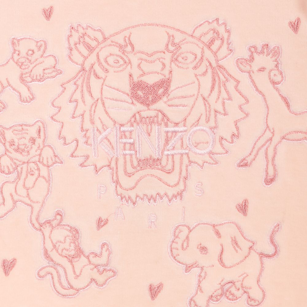 كينزو كيدز-طقم ليغنغز قطن قطيفة لون زهري للمولودات | Childrensalon Outlet