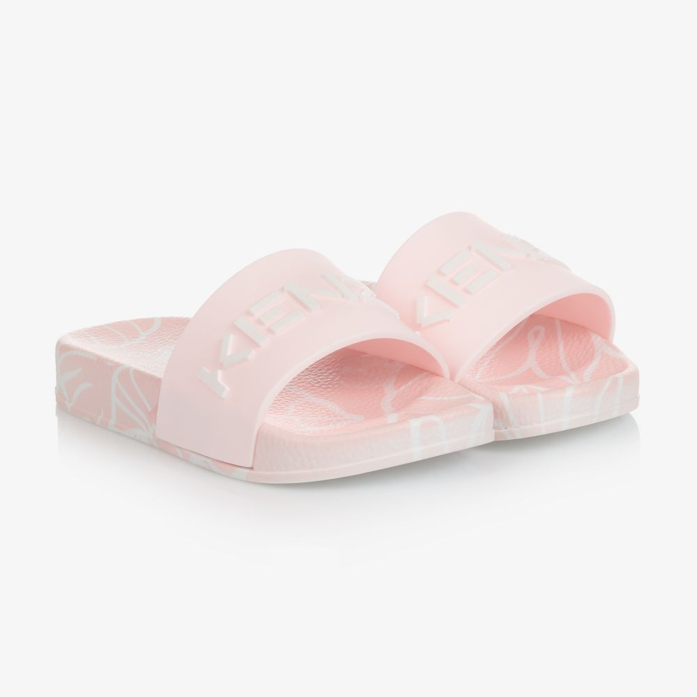 KENZO KIDS - Pink & White Logo Sliders | Childrensalon