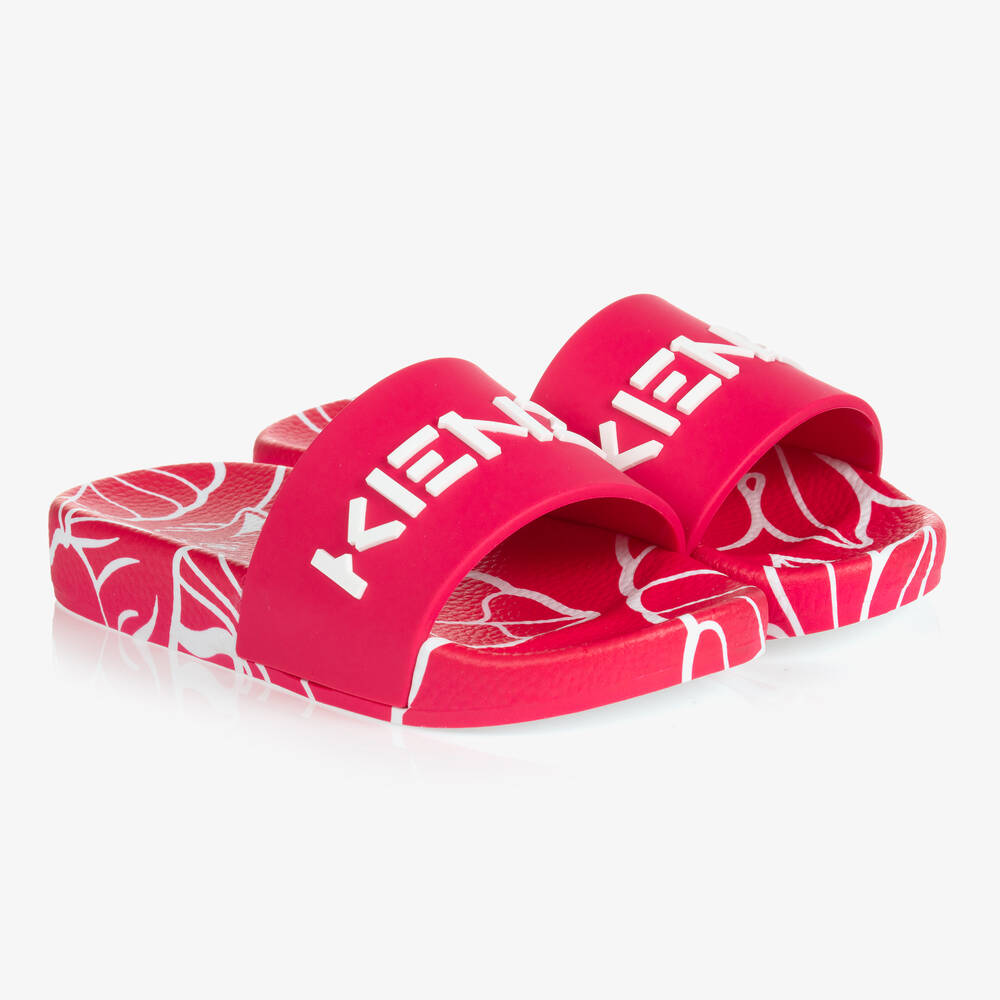 KENZO KIDS - Pink & White Logo Sliders | Childrensalon