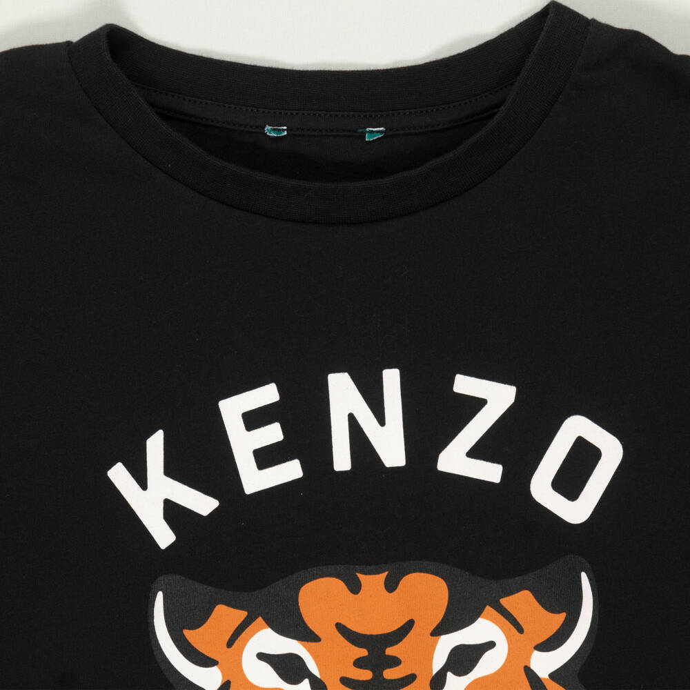 KENZO KIDS-Preloved Black Lucky Tiger Cotton T-Shirt (12years) | Childrensalon Outlet