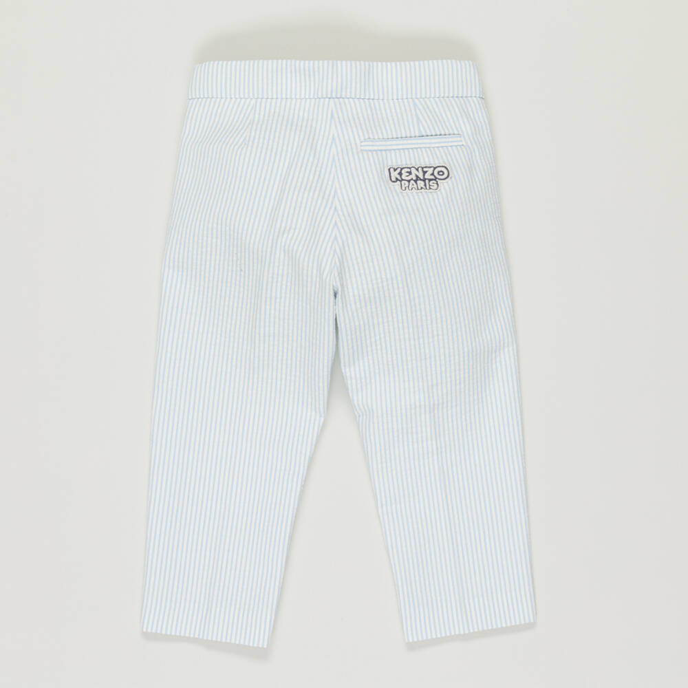KENZO KIDS-Preloved Boys Blue & White Striped Cotton Trousers (2 years) | Childrensalon Outlet