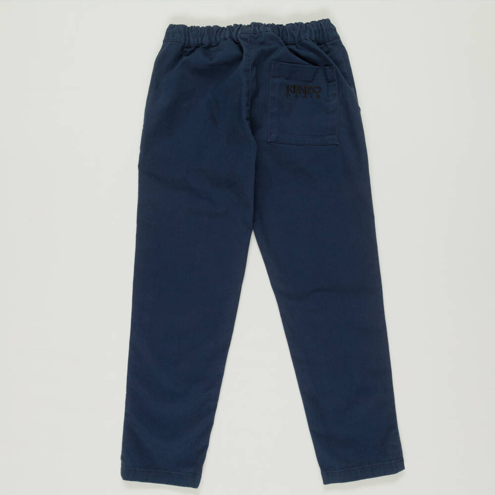 KENZO KIDS-Preloved Boys Navy Blue Cotton Twill Trousers (8 years) | Childrensalon Outlet