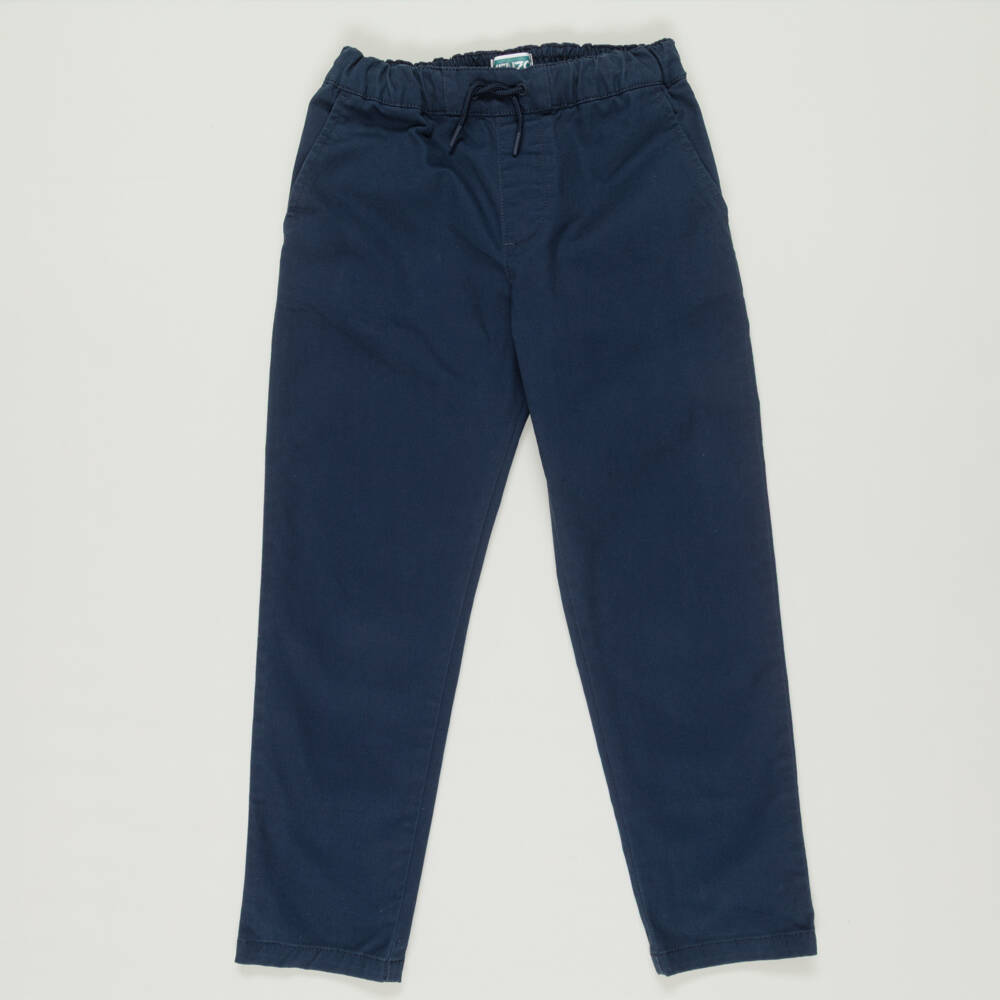 KENZO KIDS-Preloved Boys Navy Blue Cotton Twill Trousers (8 years) | Childrensalon Outlet