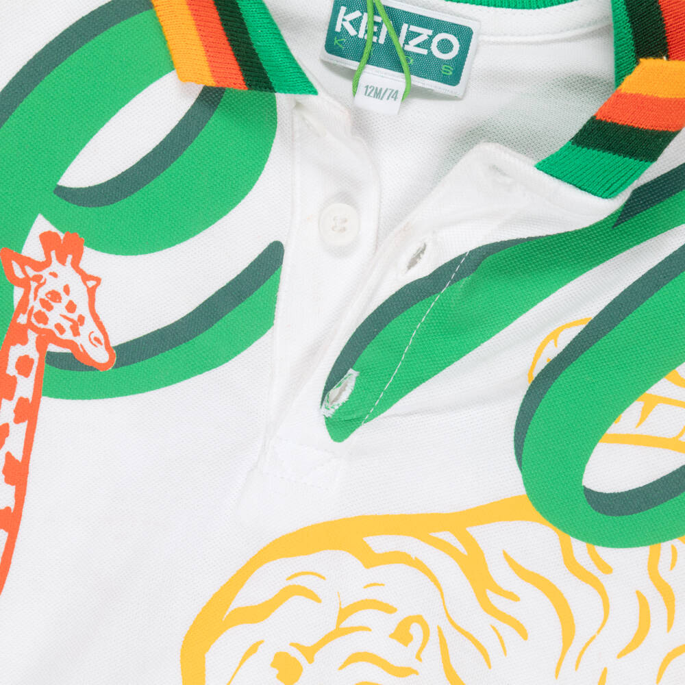 KENZO KIDS-Preloved Boys White Cotton Logo Polo Shirt (12 months) | Childrensalon Outlet