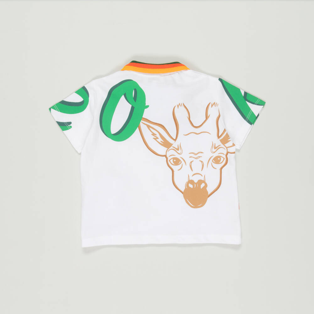 KENZO KIDS-Preloved Boys White Cotton Logo Polo Shirt (12 months) | Childrensalon Outlet