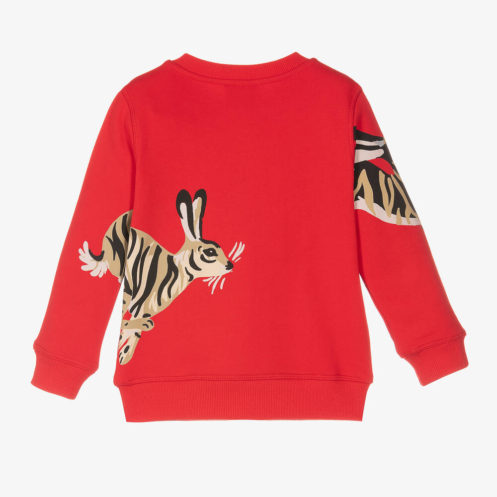 KENZO KIDS-Красный хлопковый свитшот с кроликами | Childrensalon Outlet