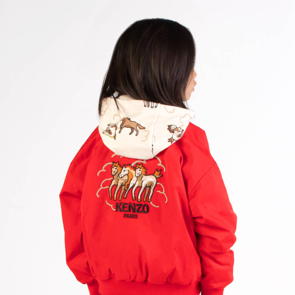 KENZO KIDS-Red Horses Bomber Jacket | Childrensalon Outlet