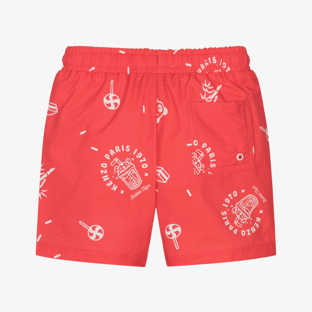 KENZO KIDS-Red Logo Swim Shorts | Childrensalon Outlet