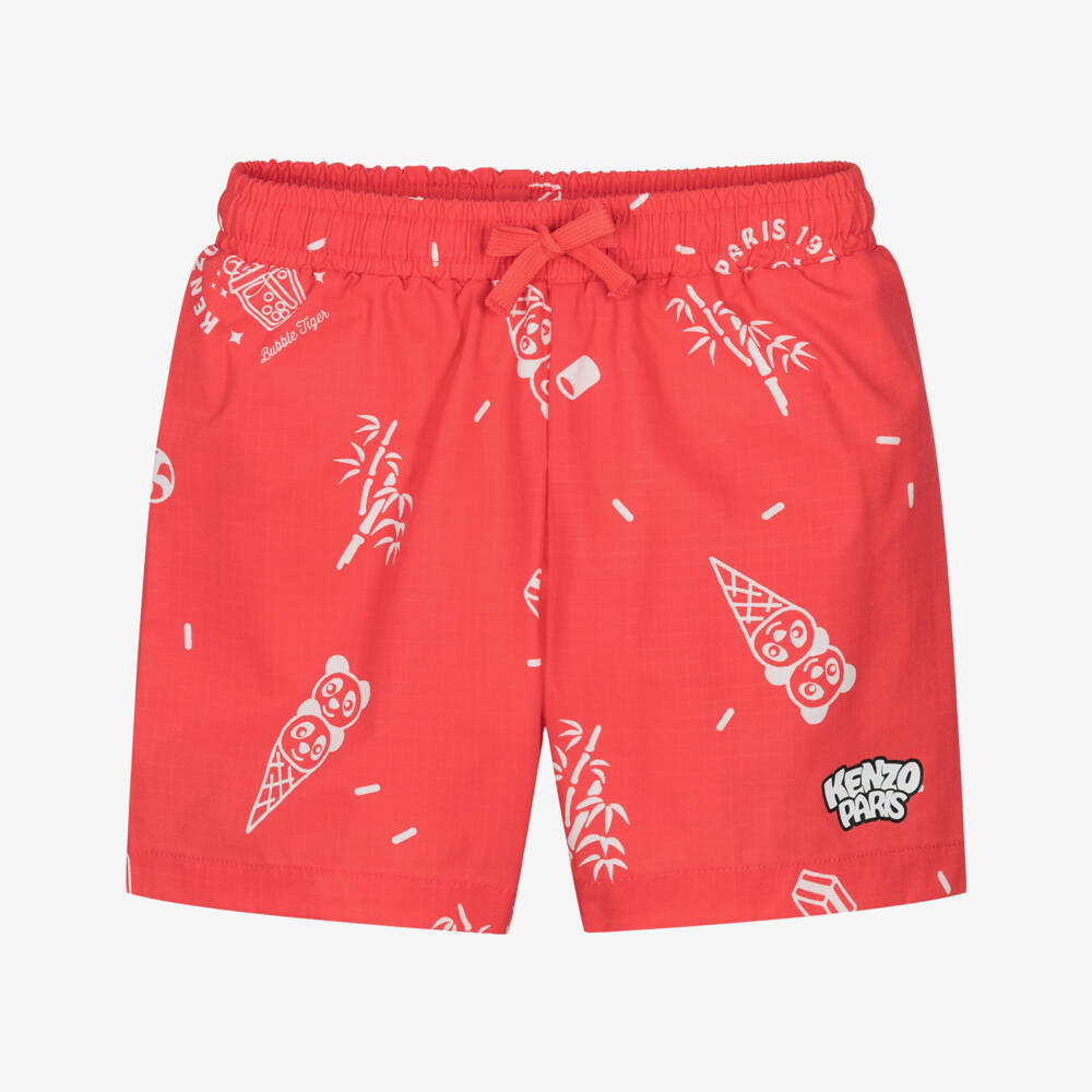 KENZO KIDS-Red Logo Swim Shorts | Childrensalon Outlet
