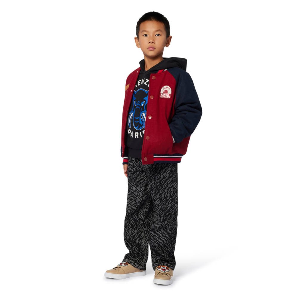 KENZO KIDS-Red & Navy Blue Varsity Bomber Jacket | Childrensalon Outlet