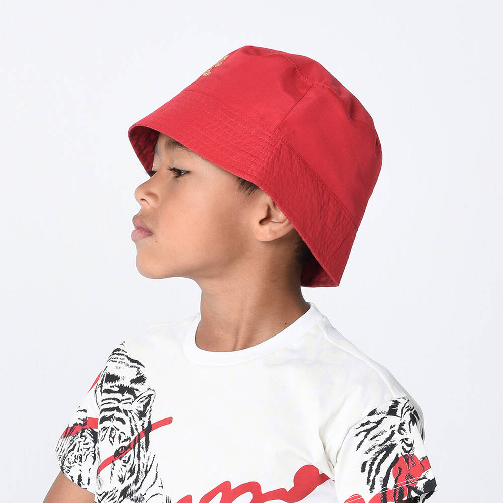 KENZO KIDS-Red Reversible Bucket Hat | Childrensalon Outlet