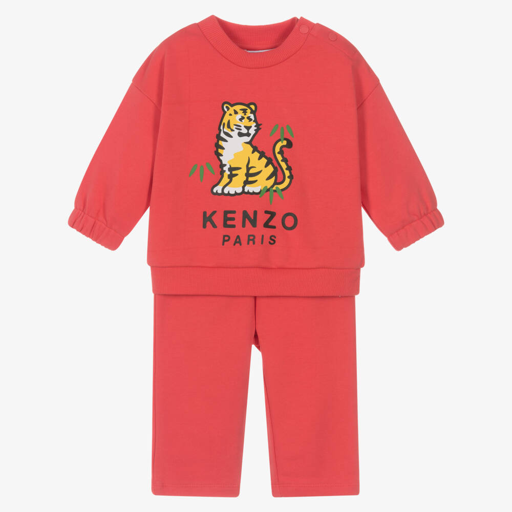 KENZO KIDS-Red Tiger Logo Tracksuit | Childrensalon Outlet