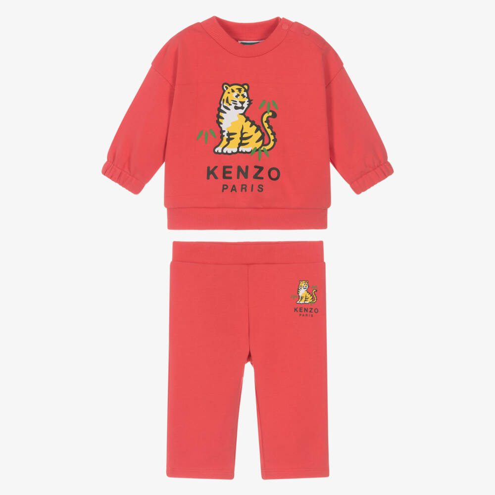 KENZO KIDS-Red Tiger Logo Tracksuit | Childrensalon Outlet