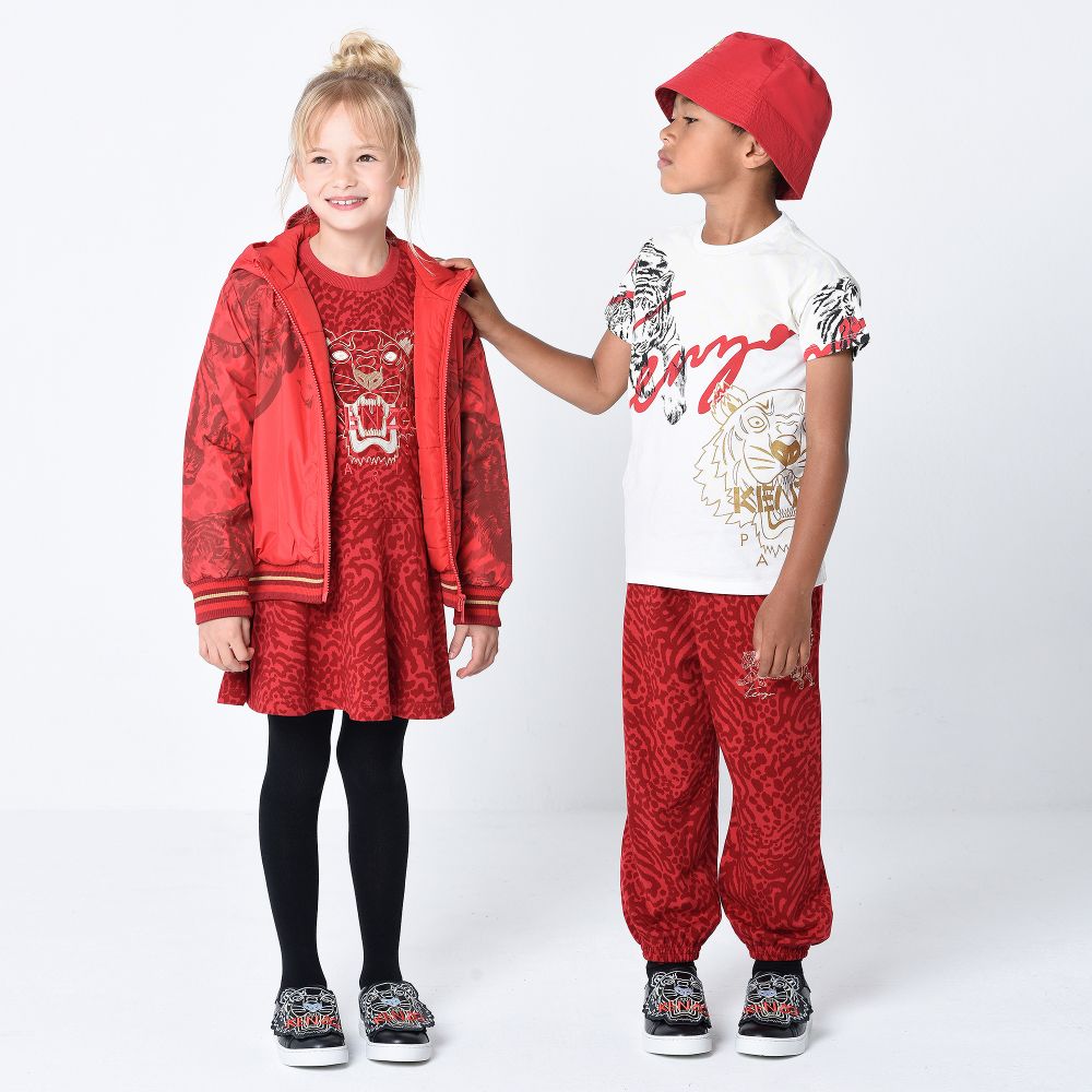 KENZO KIDS Doudoune rouge motif tigre Childrensalon Outlet