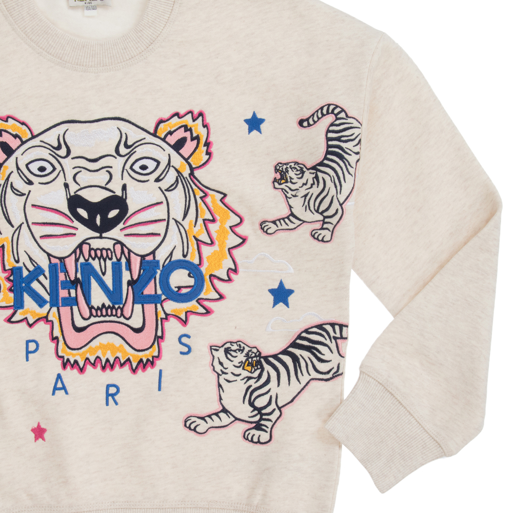 KENZO KIDS Teen Beige Tiger Sweatshirt
