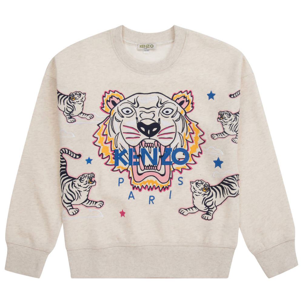 KENZO KIDS - Teen Beige Tiger Sweatshirt | Childrensalon