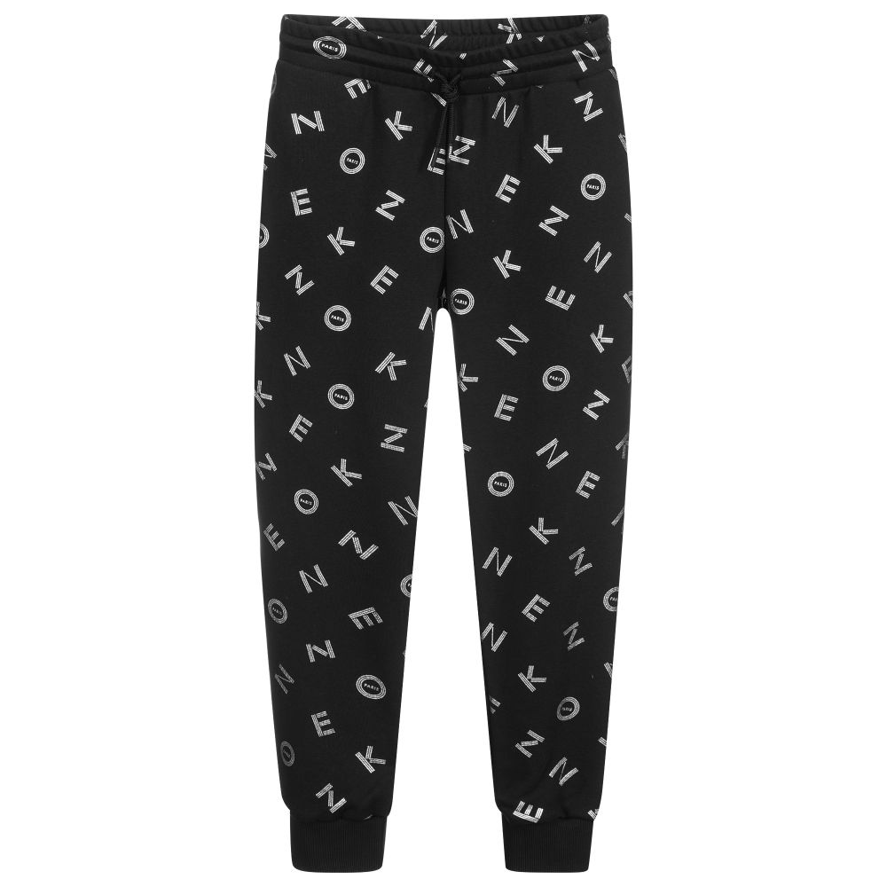KENZO KIDS Teen Black Logo Joggers Childrensalon Outlet