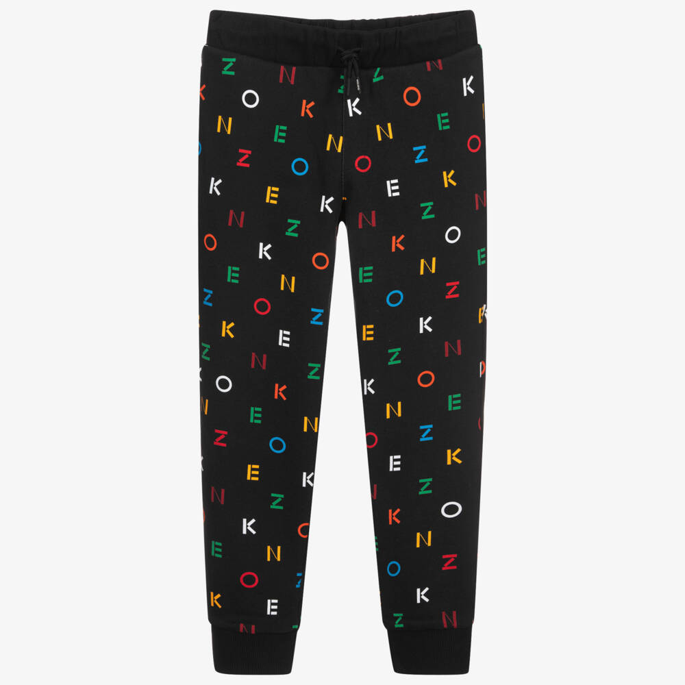 KENZO KIDS-Teen Black Logo Joggers | Childrensalon Outlet