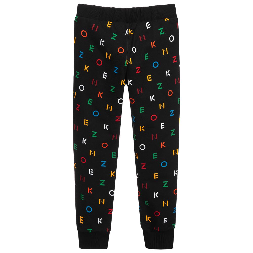 KENZO KIDS-Teen Black Logo Joggers | Childrensalon Outlet