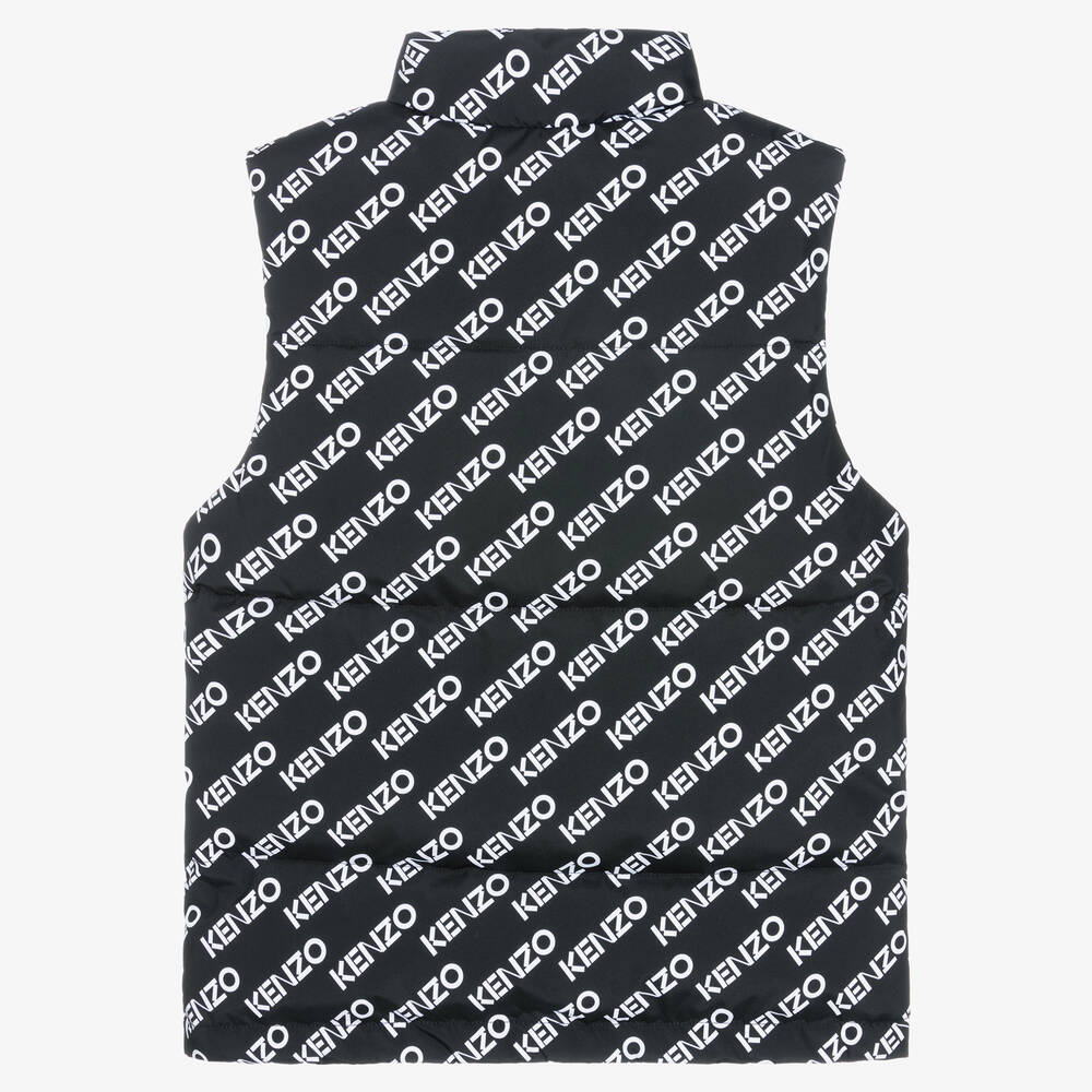 KENZO KIDS-Черно-белый пуховый жилет | Childrensalon Outlet