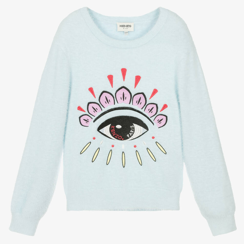 KENZO KIDS - Teen Blue Eye Logo Sweater | Childrensalon