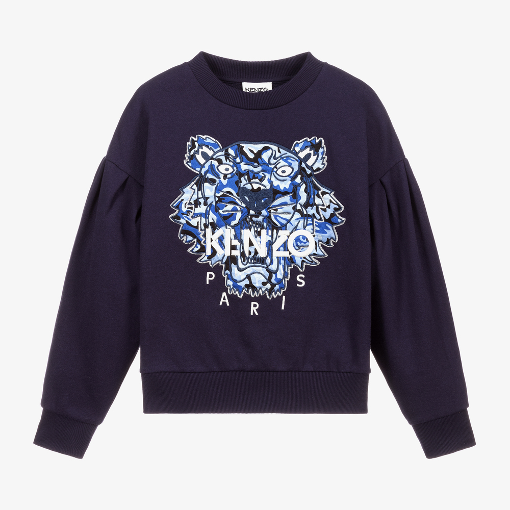 KENZO KIDS - Blaues Teen Sweatshirt mit Tiger | Childrensalon