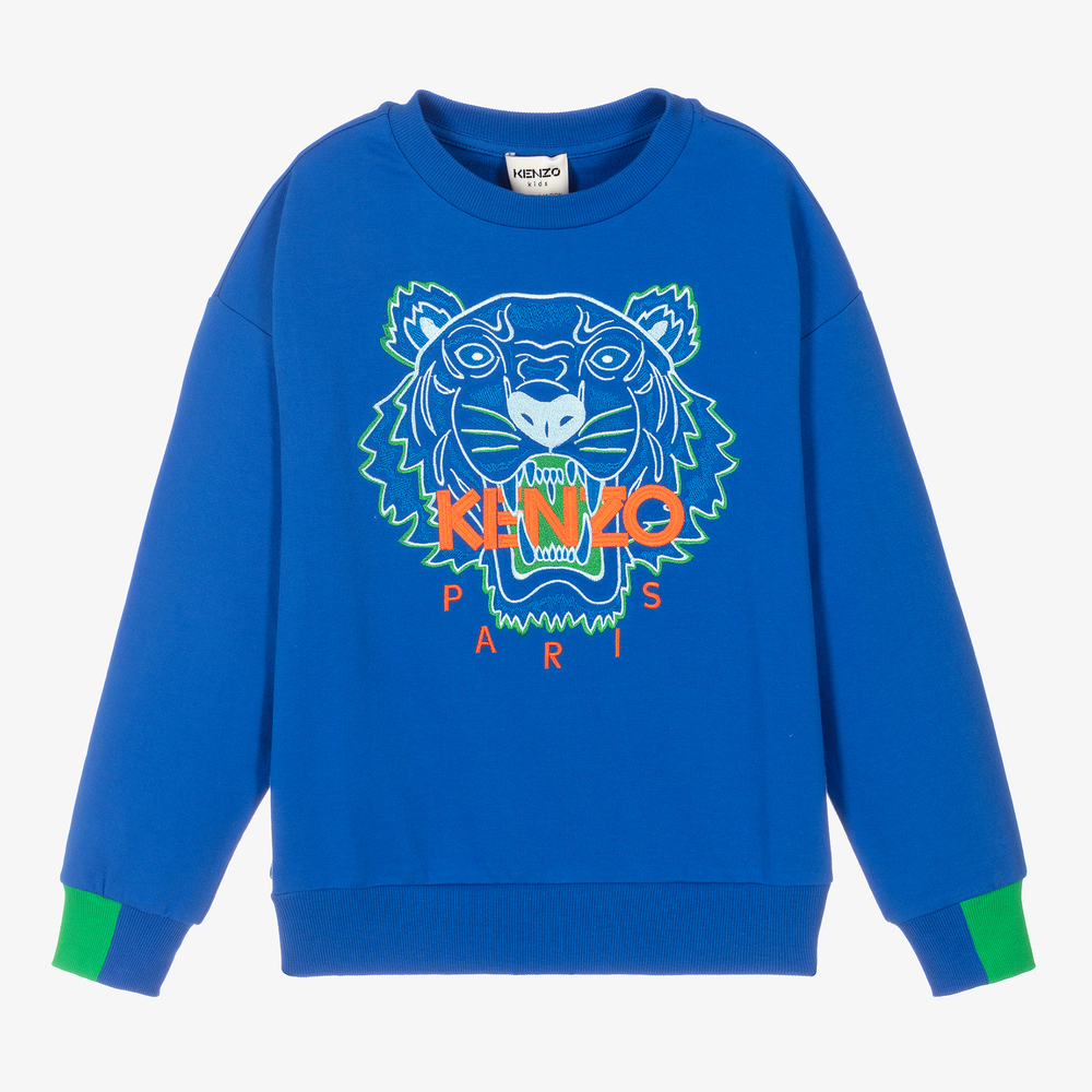 KENZO KIDS - Blaues Teen Sweatshirt mit Tiger | Childrensalon
