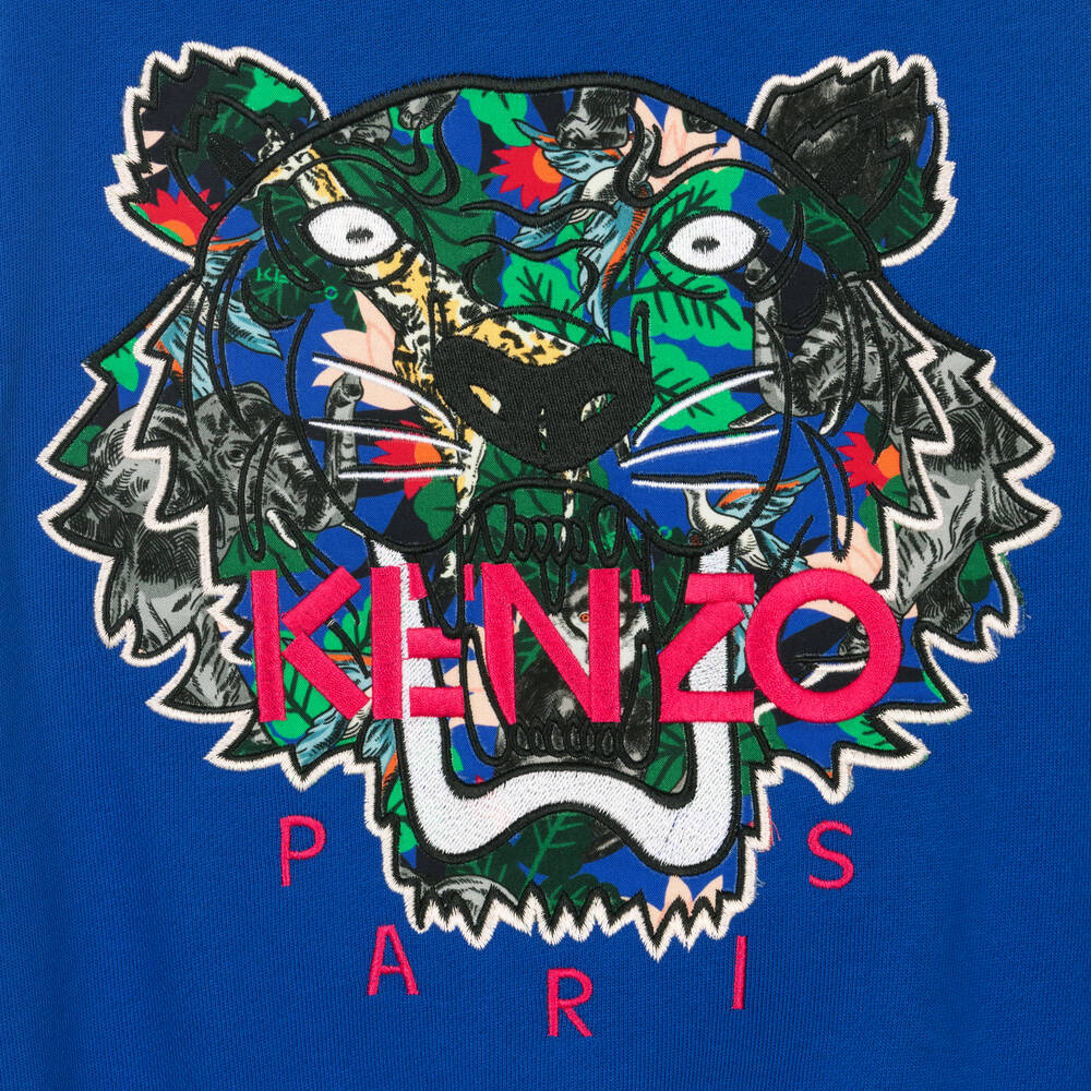 KENZO KIDS-Teen Blue Tiger Sweatshirt | Childrensalon Outlet