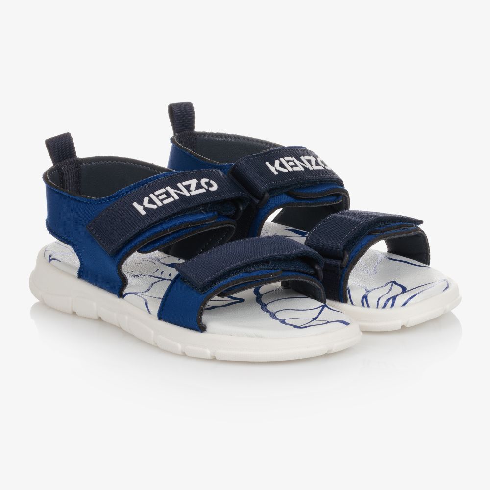 KENZO KIDS - Sandales bleues à scratch Ado | Childrensalon