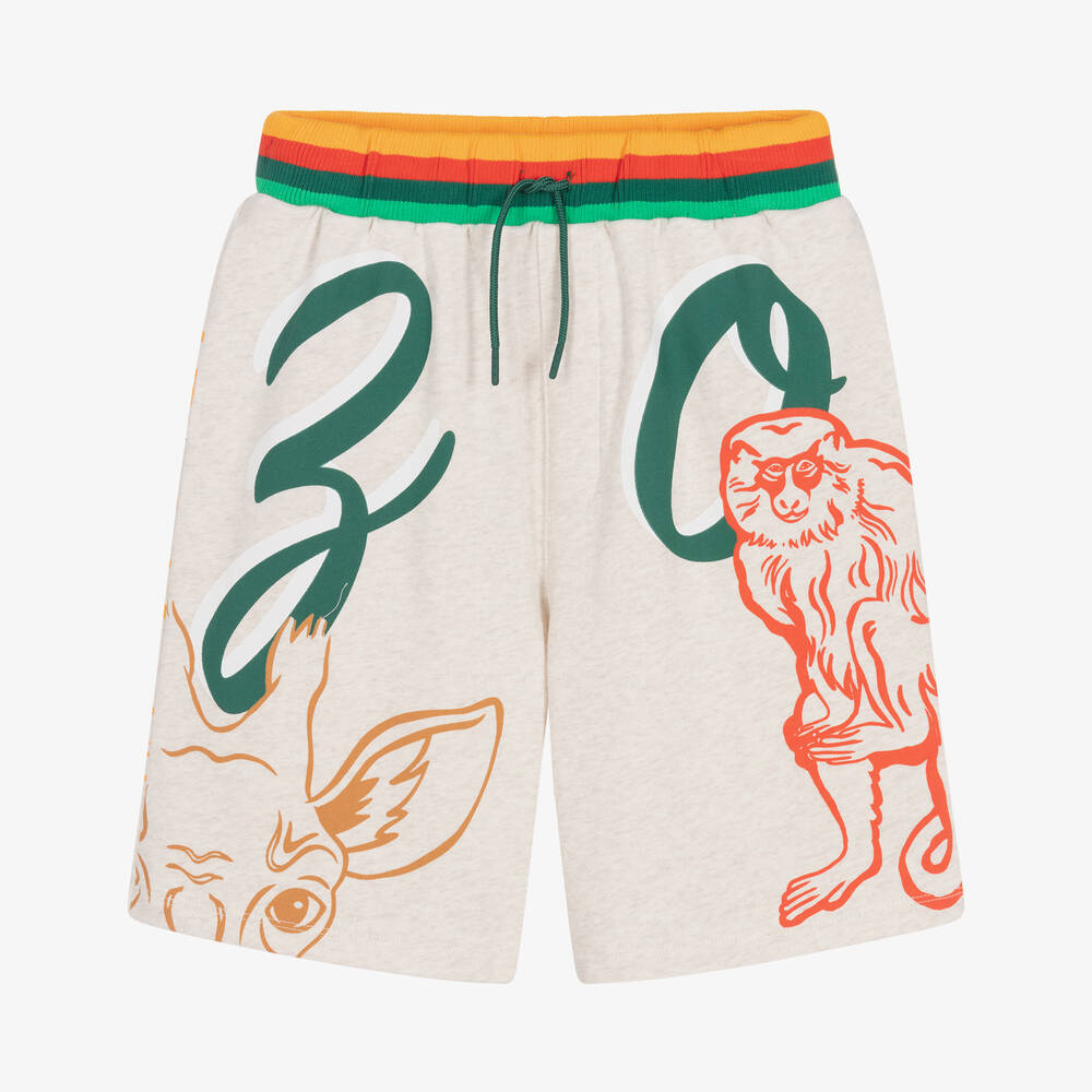 KENZO KIDS - Teen Boys Beige Bamboo Shorts | Childrensalon