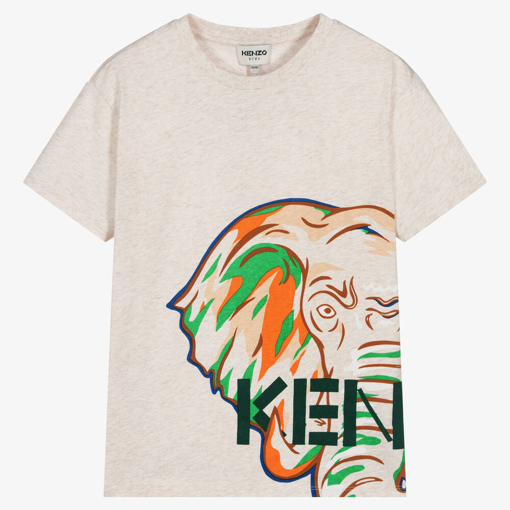 Teen Boys Beige Elephant T Shirt