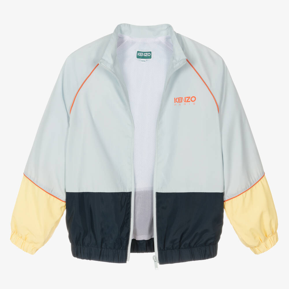 KENZO KIDS-Голубая куртка с цветовыми блоками | Childrensalon Outlet