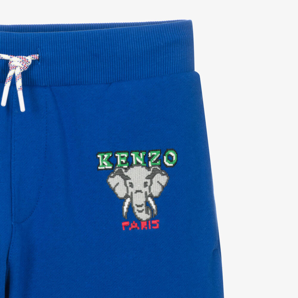 KENZO KIDS-Синие хлопковые джоггеры со слоном | Childrensalon Outlet