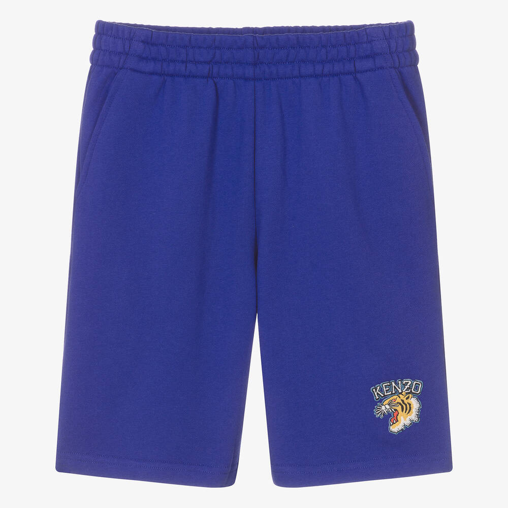 KENZO KIDS-Teen Boys Blue Cotton Jersey Shorts | Childrensalon Outlet