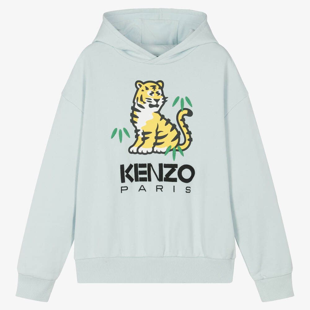 KENZO KIDS - توب هودي تينز ولادي قطن لون أزرق | Childrensalon