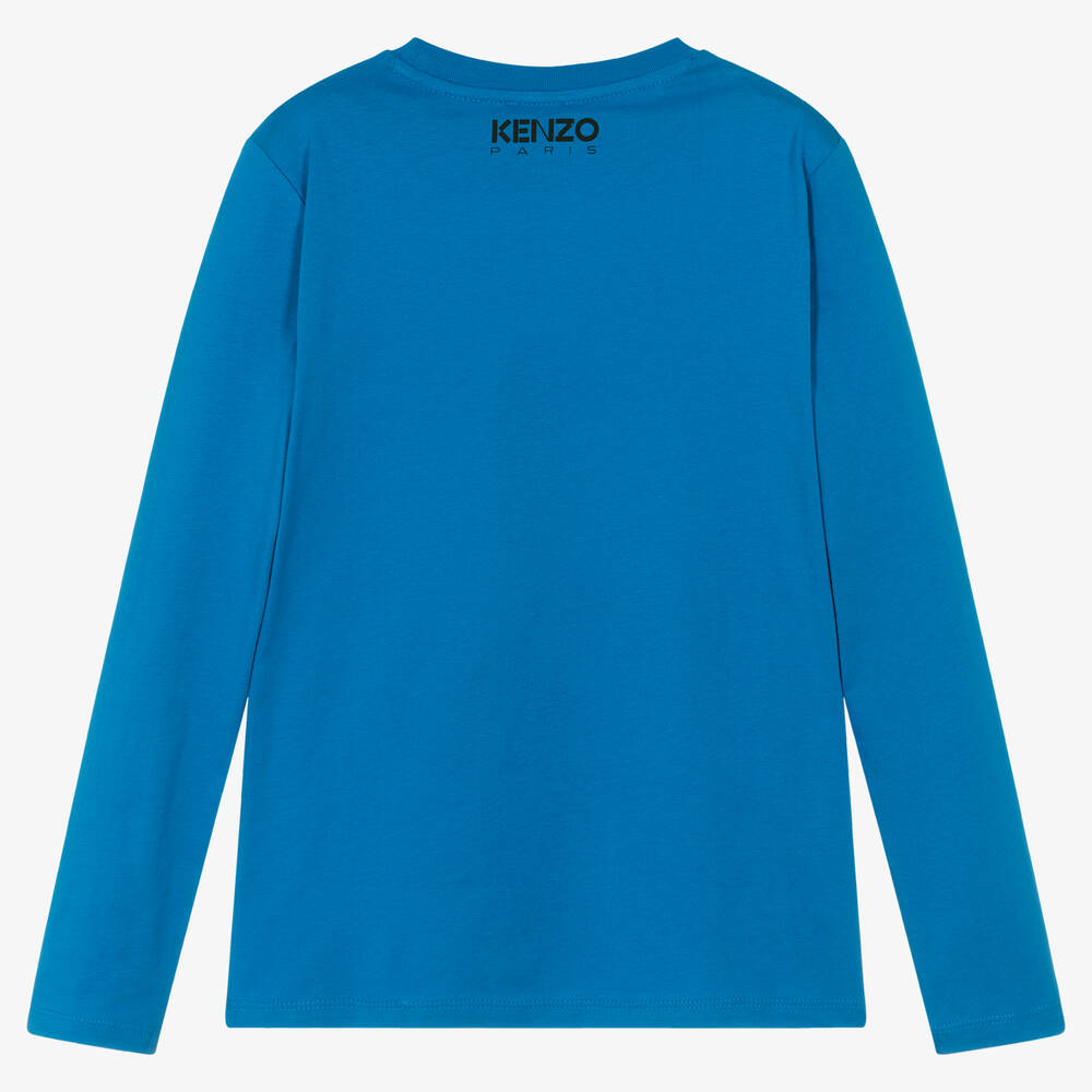 KENZO KIDS-توب كوتورا تينز ولادي قطن عضوي لون أزرق | Childrensalon Outlet