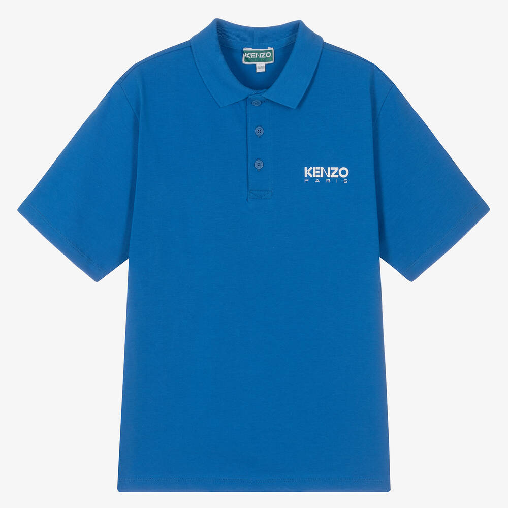 KENZO KIDS - Blaues Teen Baumwoll-Poloshirt | Childrensalon