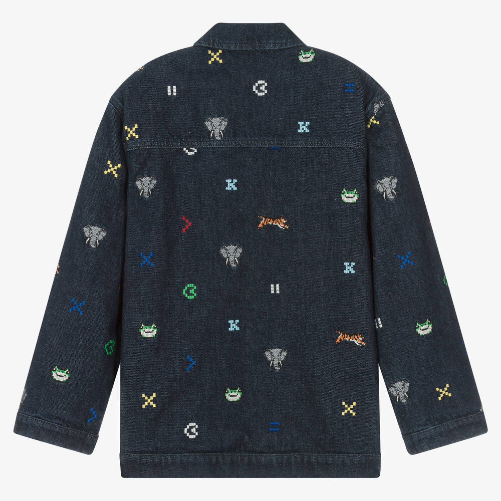 KENZO KIDS-Синяя джинсовая куртка с вышивками | Childrensalon Outlet