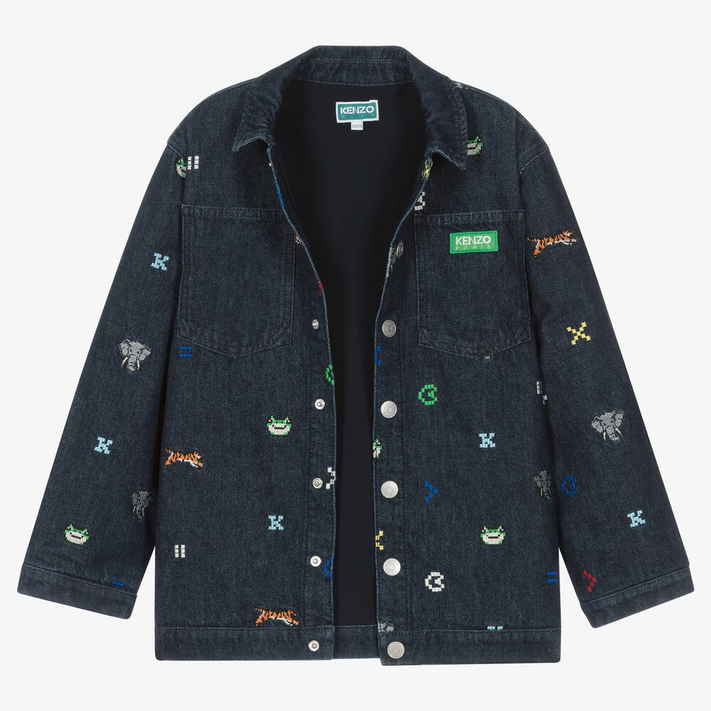 KENZO KIDS-Синяя джинсовая куртка с вышивками | Childrensalon Outlet