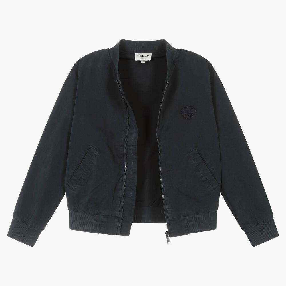 KENZO KIDS-Синяя куртка-бомбер со слоном | Childrensalon Outlet