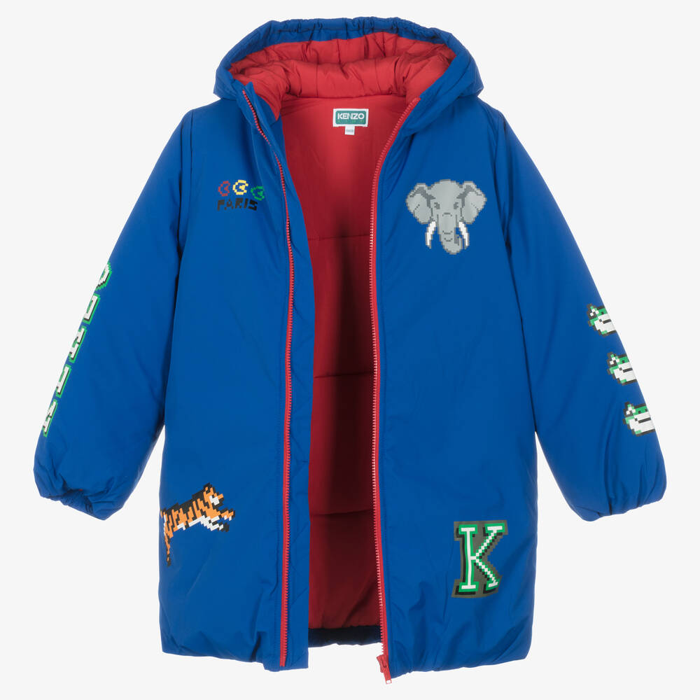 KENZO KIDS-Синее пальто ELEPHANT для мальчиков | Childrensalon Outlet