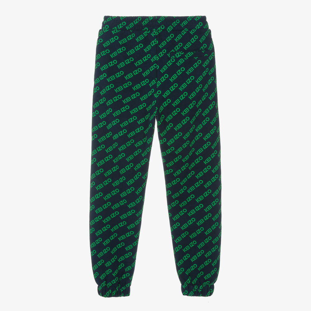 KENZO KIDS-Teen Boys Blue & Green Cotton Joggers | Childrensalon Outlet