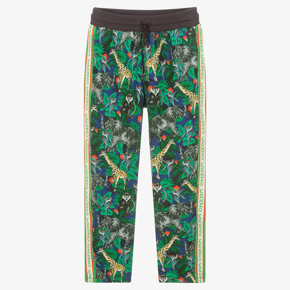 KENZO KIDS - Teen Boys Blue & Green Joggers | Childrensalon