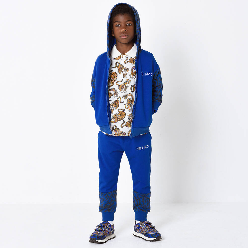 KENZO KIDS-Teen Boys Blue Logo Joggers | Childrensalon Outlet