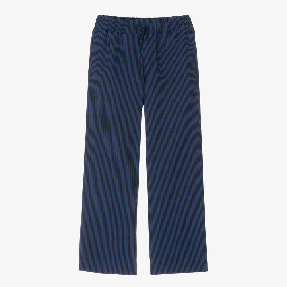 KENZO KIDS - Blau gestreifte Teen Baumwollhose | Childrensalon