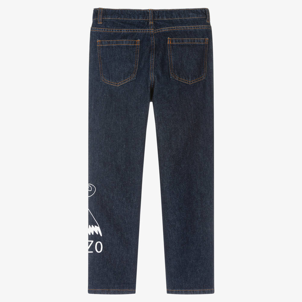 KENZO KIDS Teen Boys Dark Blue Denim Jeans