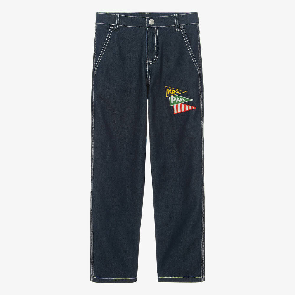 KENZO KIDS-Teen Boys Dark Blue Denim Jeans | Childrensalon Outlet